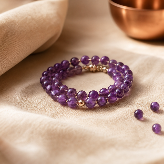 Bracelet Améthyste : calme & intuition