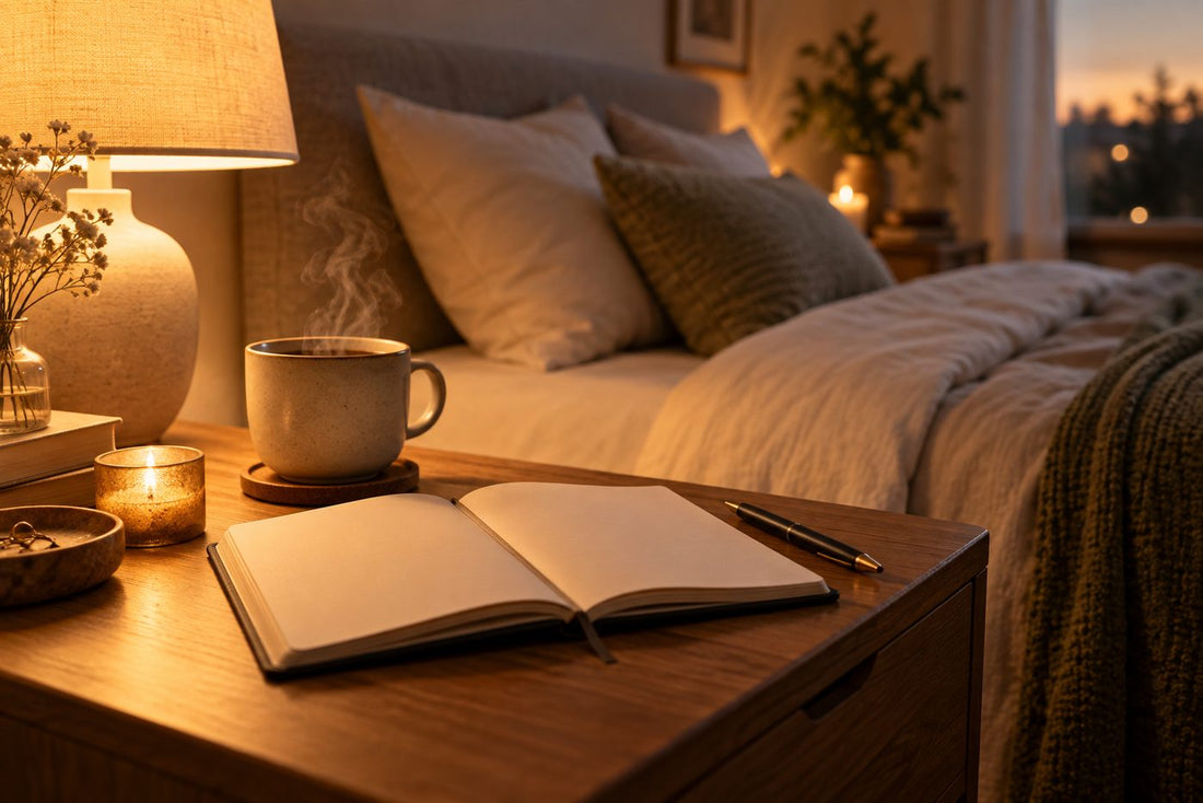 Rituel du coucher adulte : créer un sas simple avant la nuit dans une chambre calme