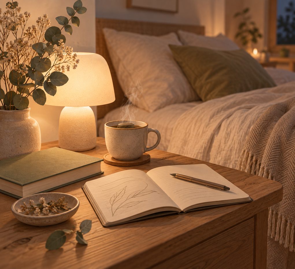 Routine du soir pour mieux dormir : des gestes simples avant de changer de matelas dans une chambre calme
