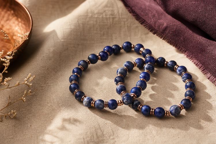 Bracelets en sodalite bleu profond, faits main