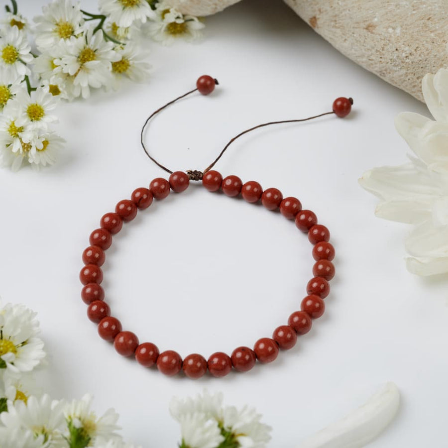 Bracelet en Jaspe Rouge en pierre naturelle – collection Chakra Racine DailyLama