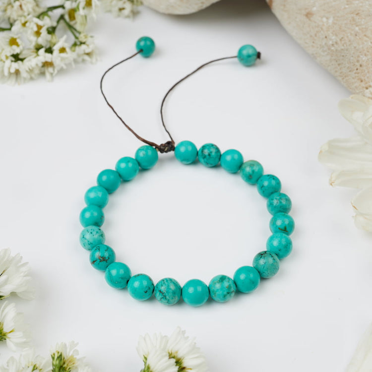 Bracelet Turquoise en pierre naturelle – collection Chakra de la Gorge DailyLama