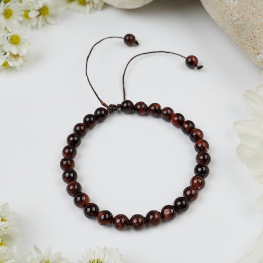 Bracelet Oeil de Taureau en pierre naturelle – collection Pierres marron : ancrage & stabilité DailyLama