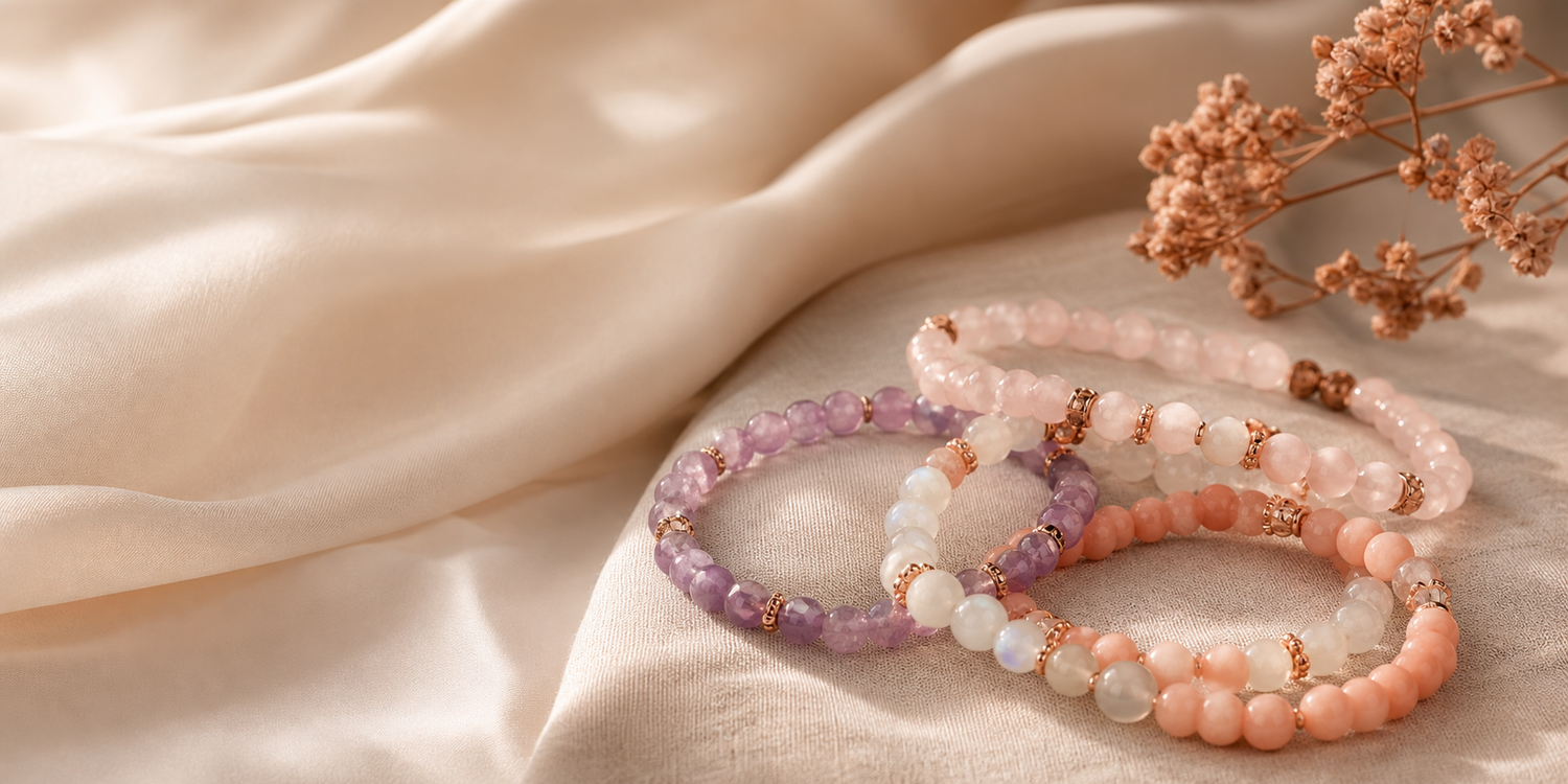 Bracelets femme en pierres naturelles douces, faits main