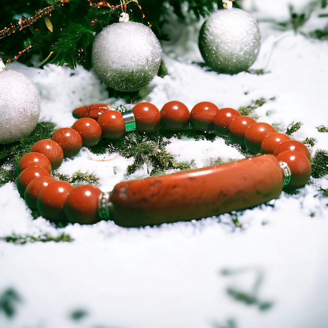 Bracelet Jaspe Rouge pierre naturelle DailyLama - vue 2