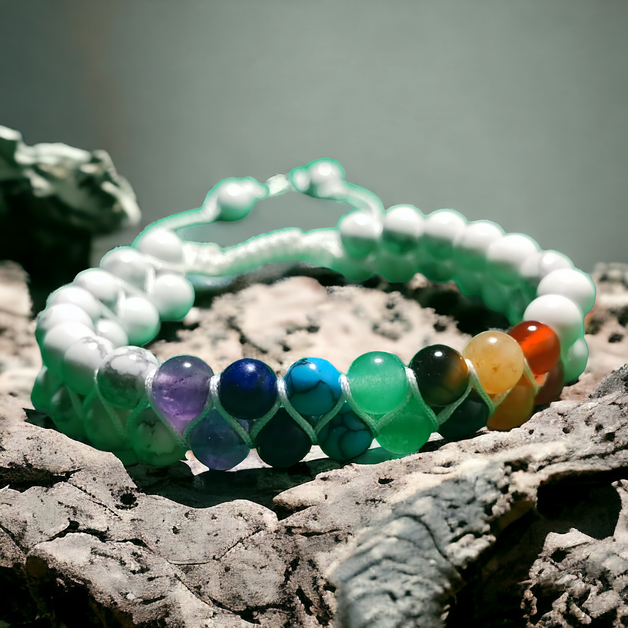 Voyage des Sens - Bracelet Howlite des 7 Chakras