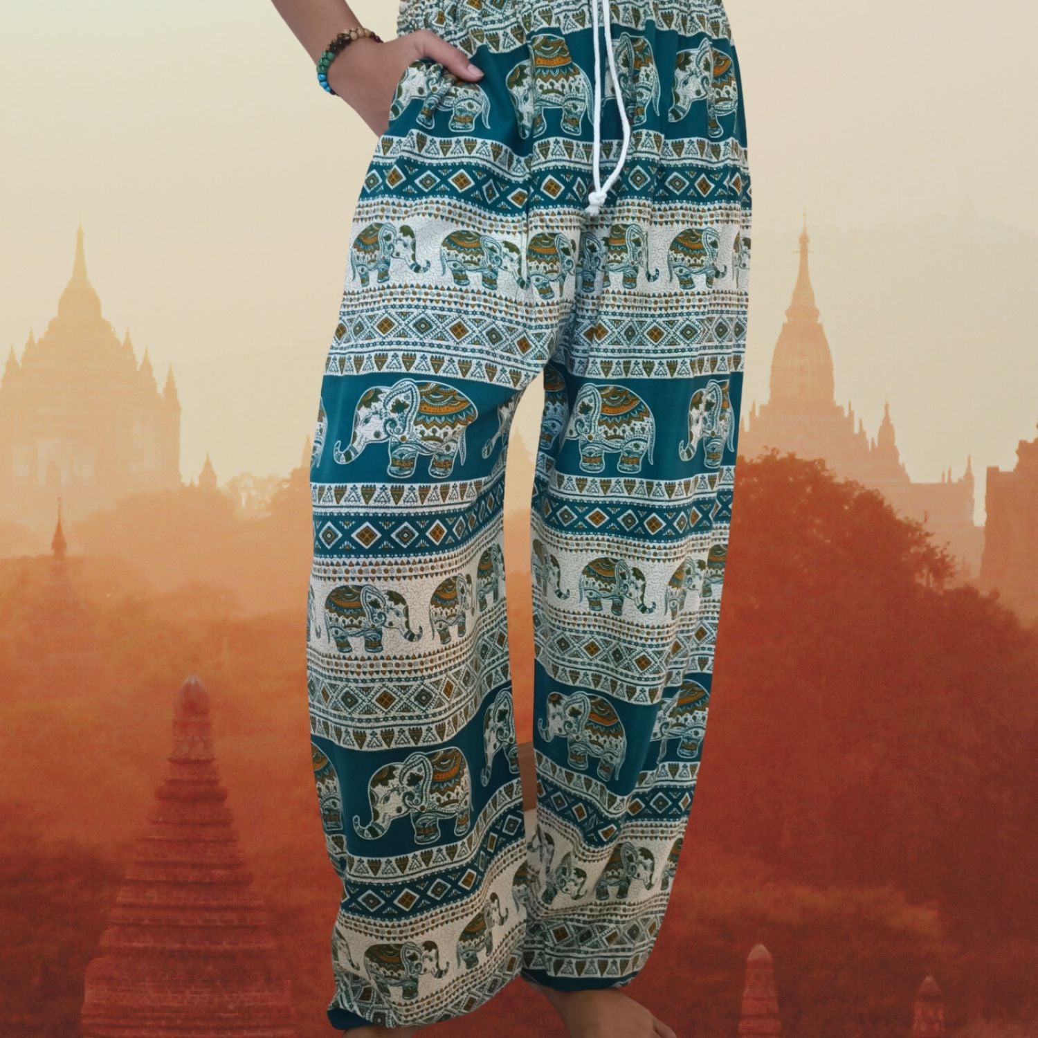 sarouel elephant thailandais bleu