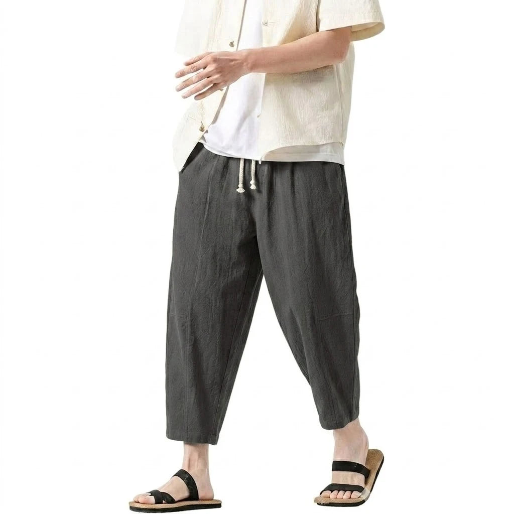 Sarouel Homme Ample — coupe cheville — Kaki