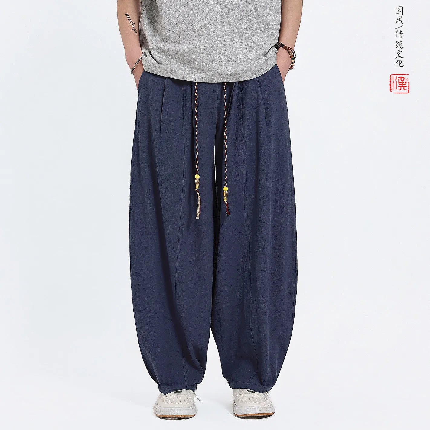 Sarouel Homme Très Large — jusqu'aux grandes tailles — Bleu marine