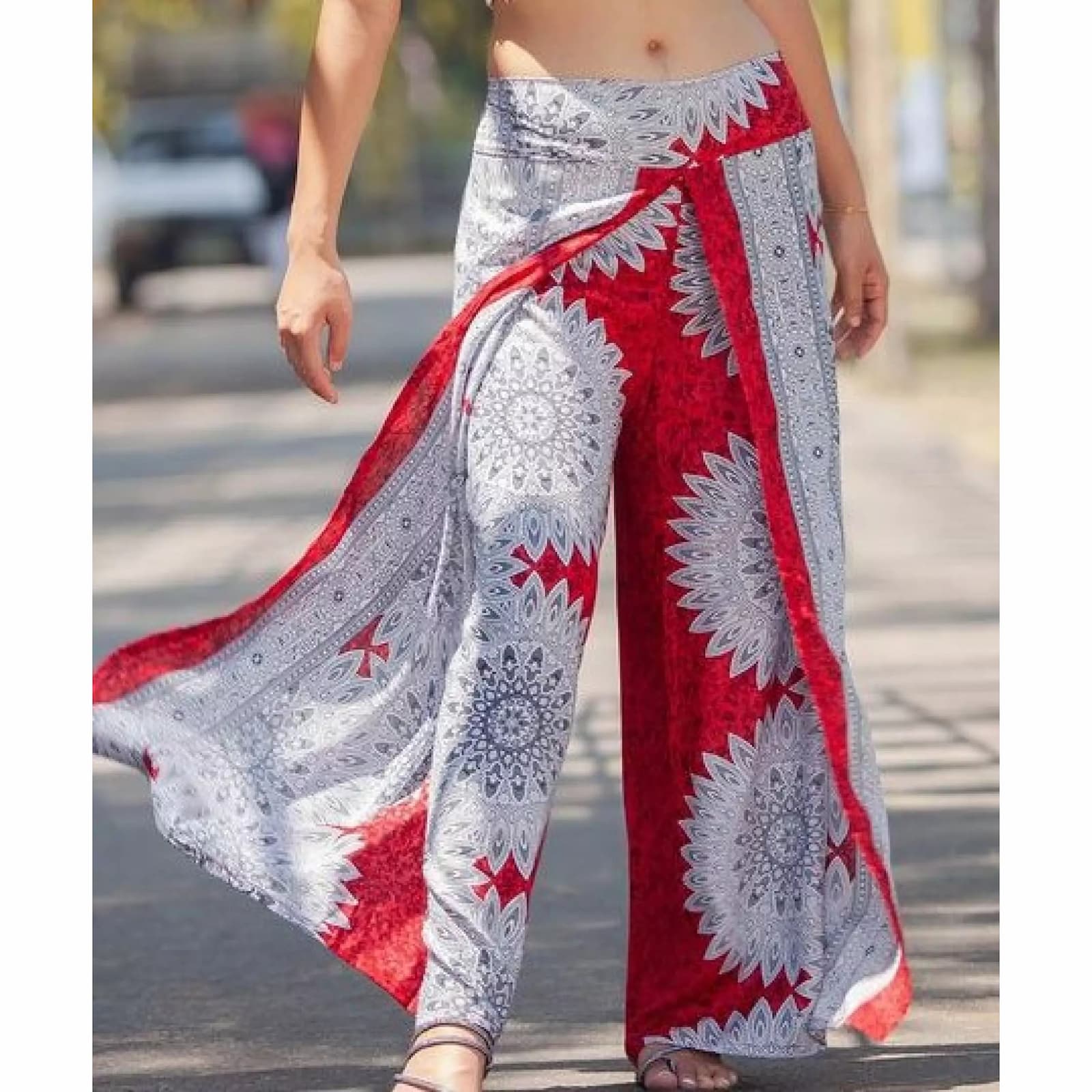 pantalon palazzo rouge