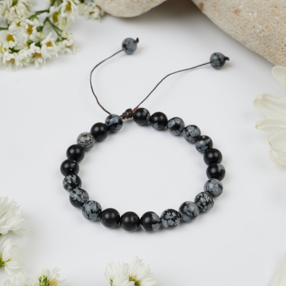 bracelet obsidienne mouchetée 8mm