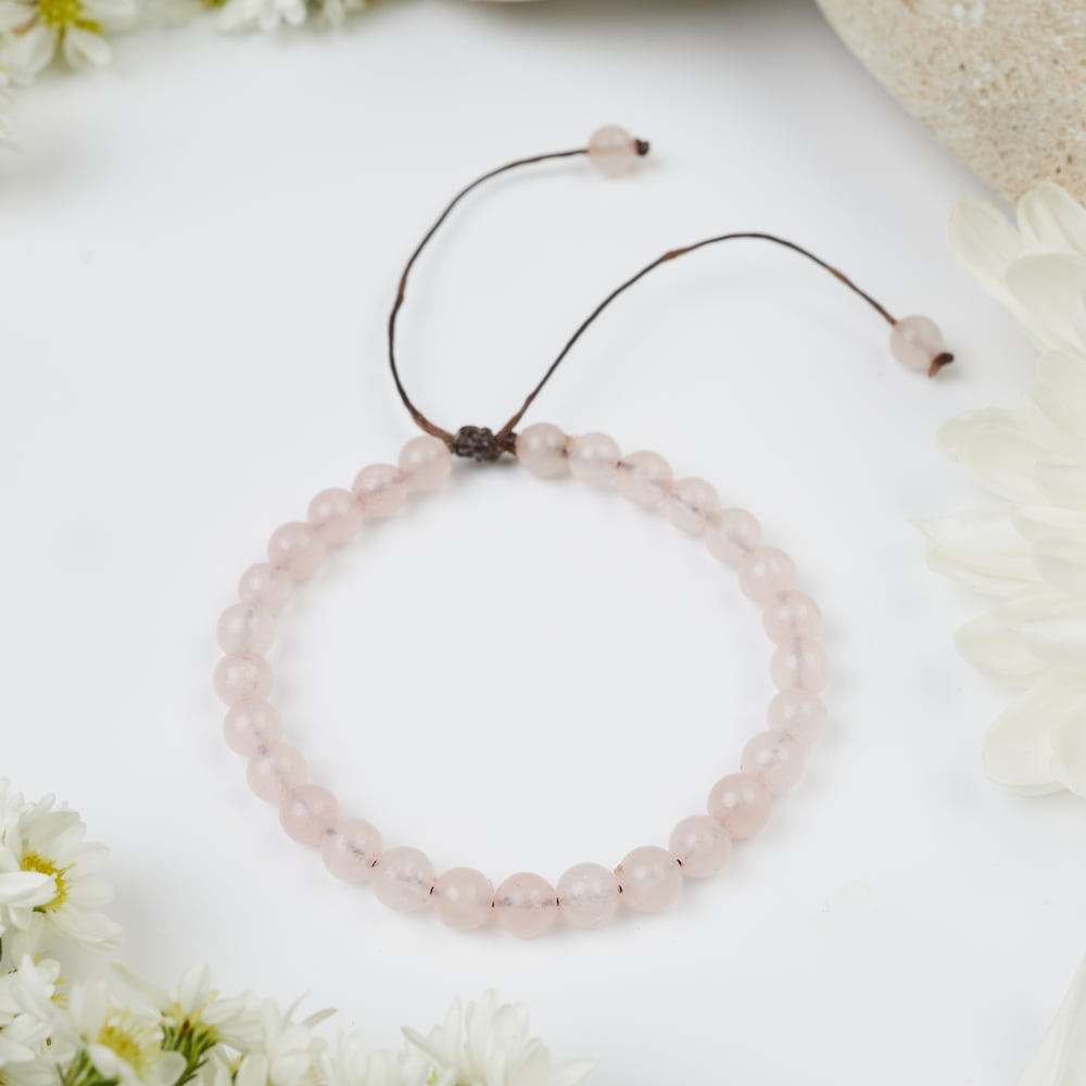 bracelet quartz rose 6mm