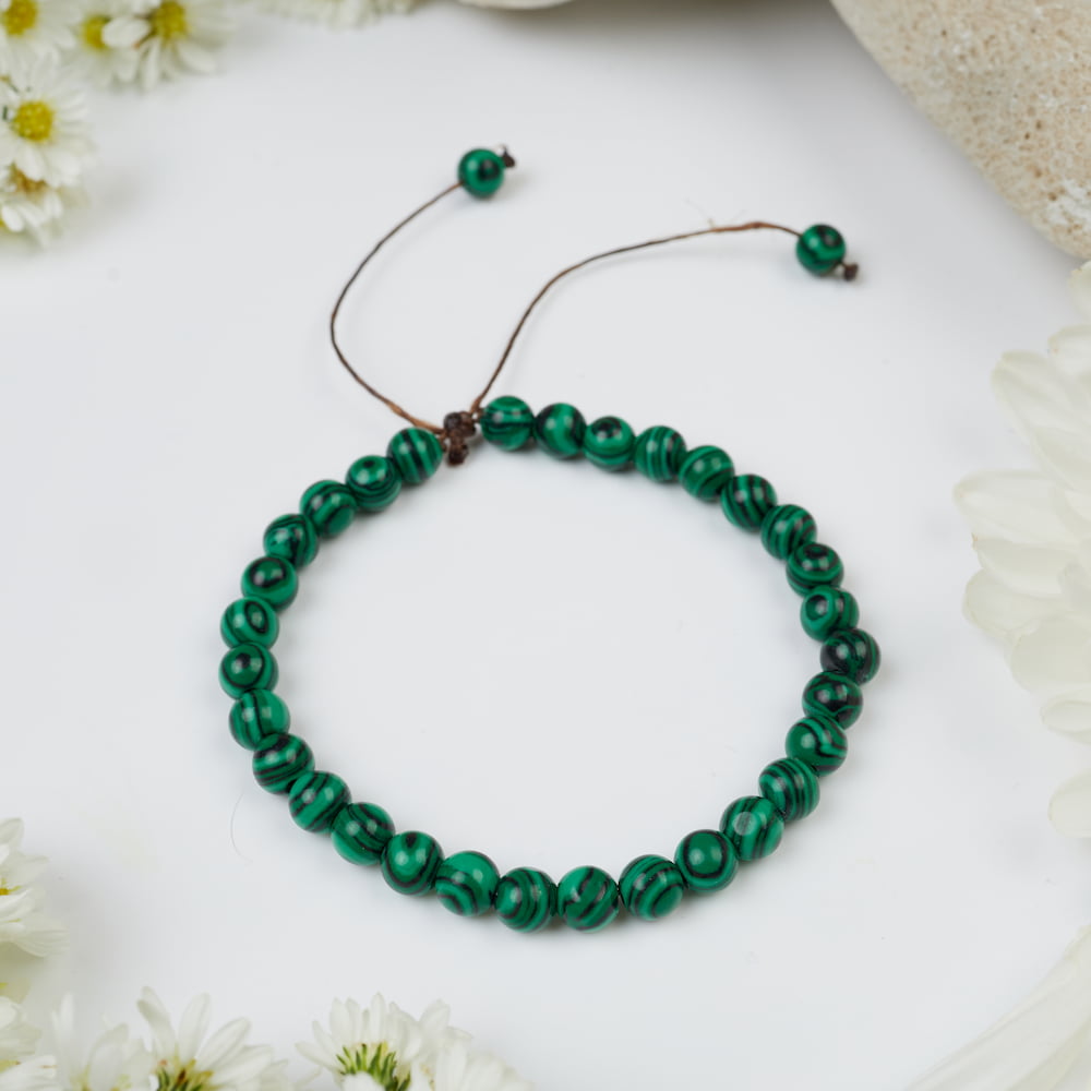 bracelet malachite 6mm