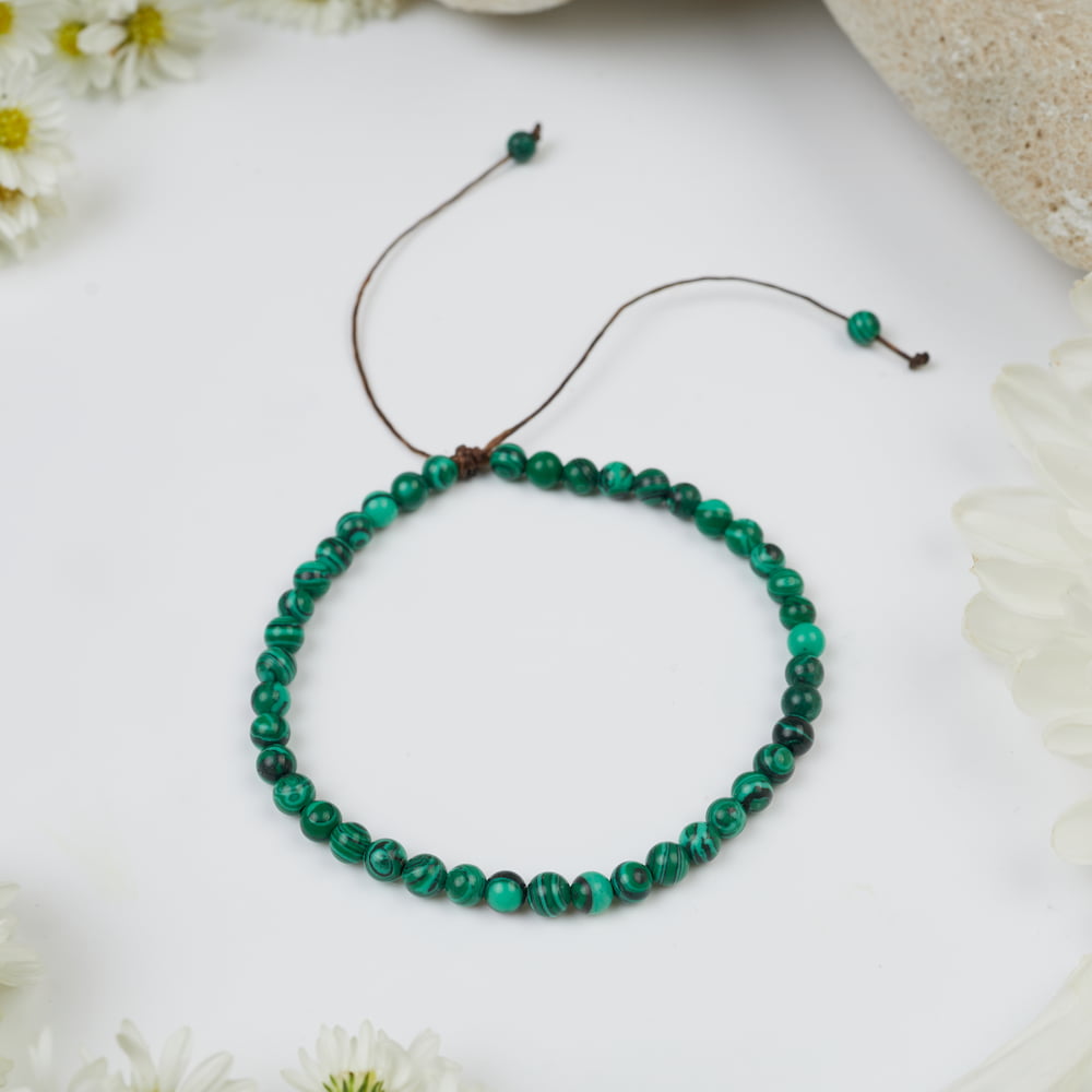 bracelet malachite 4mm