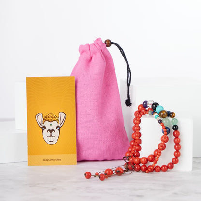 bracelet 7 chakras corail pierres naturelles