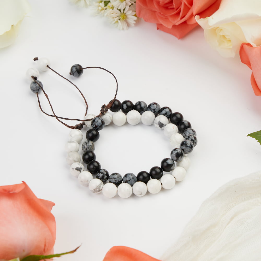 bracelet amoureux blanc noir