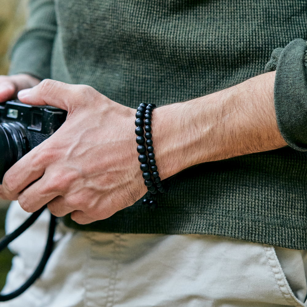 bracelet onyx mat hommes