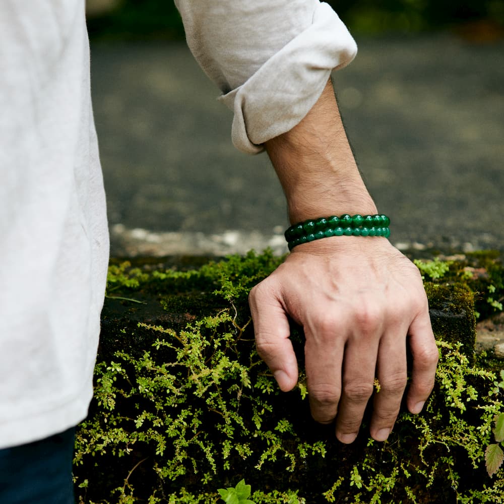 bracelet aventurine foncé homme