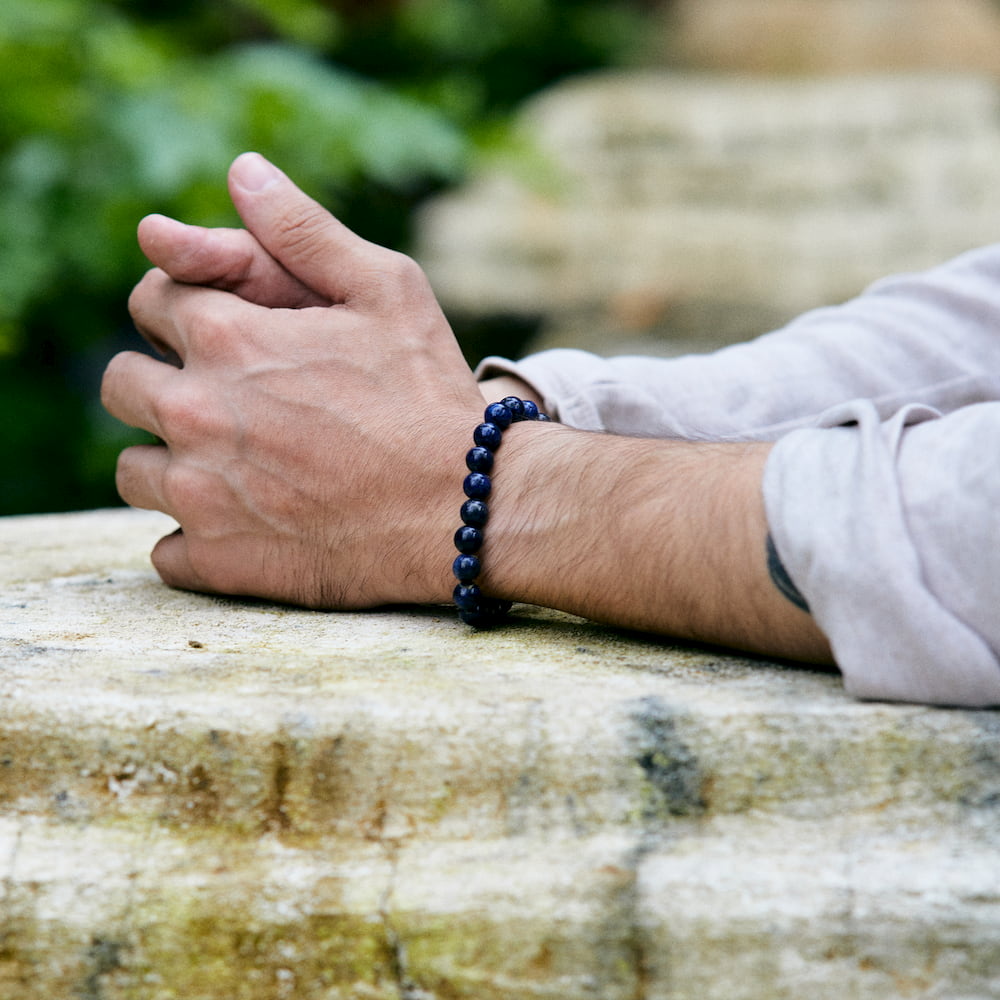 bracelet lapis lazuli homme