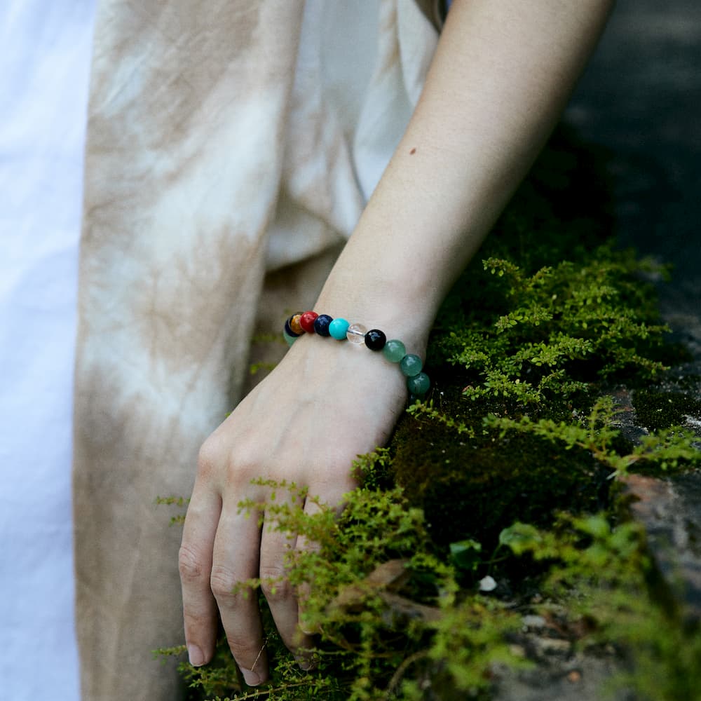 bracelet 7 chakras aventurine femme