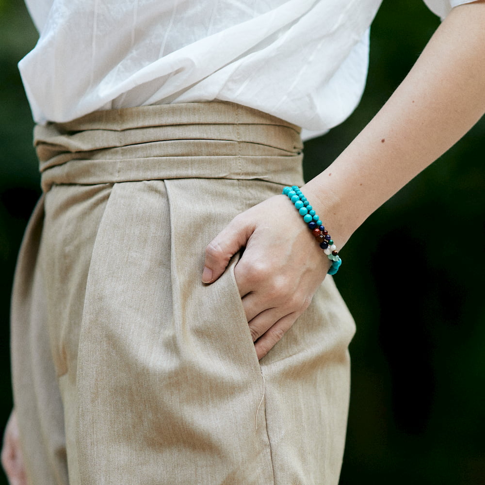 bracelet 7 chakras turquoise femme