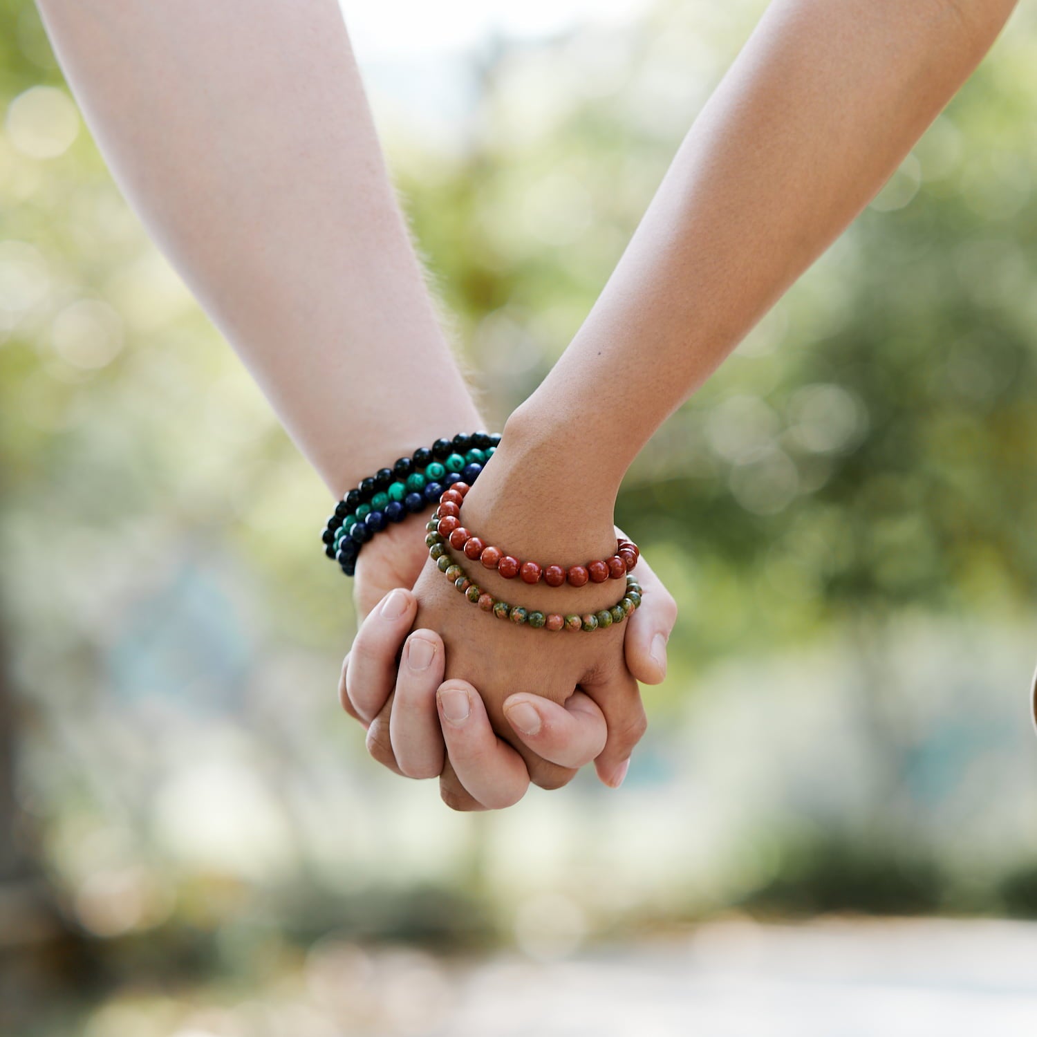 bracelet couple unakite jaspe 