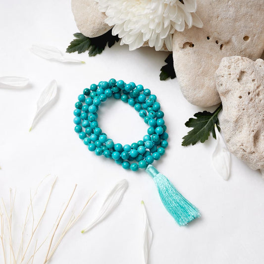 Collier mala turquoise