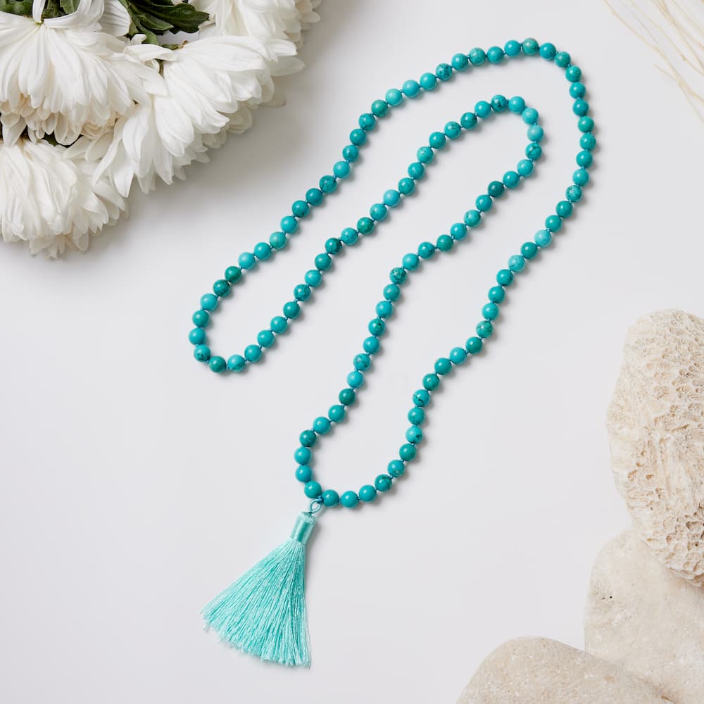 Collier mala turquoise