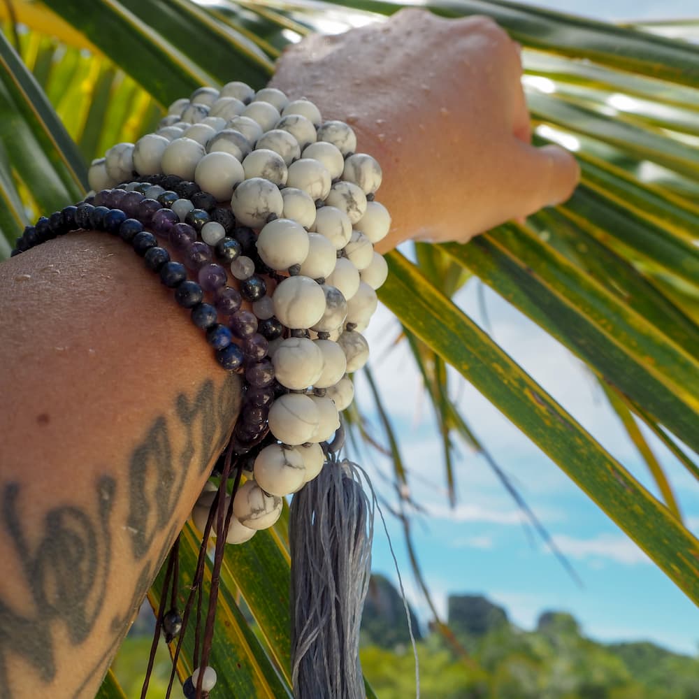 Mala Howlite 108 perles pierre naturelle DailyLama - vue 2