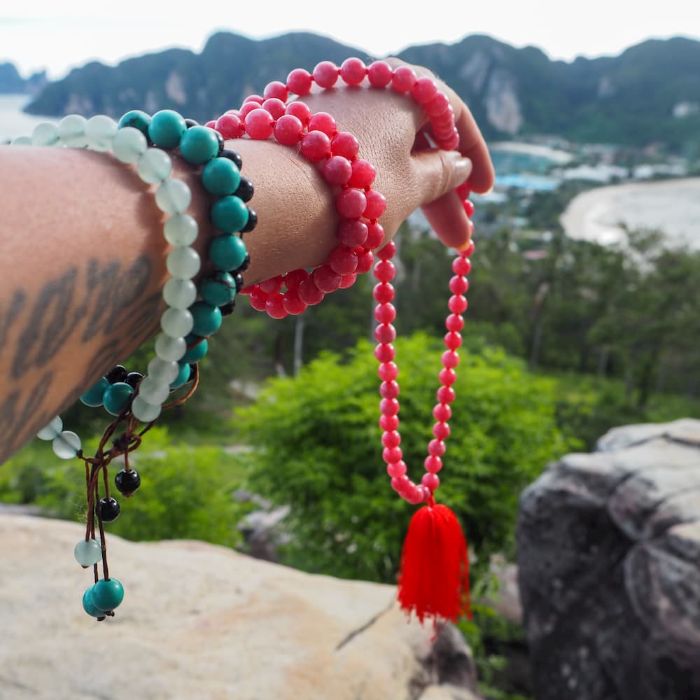 collier mala jade rouge