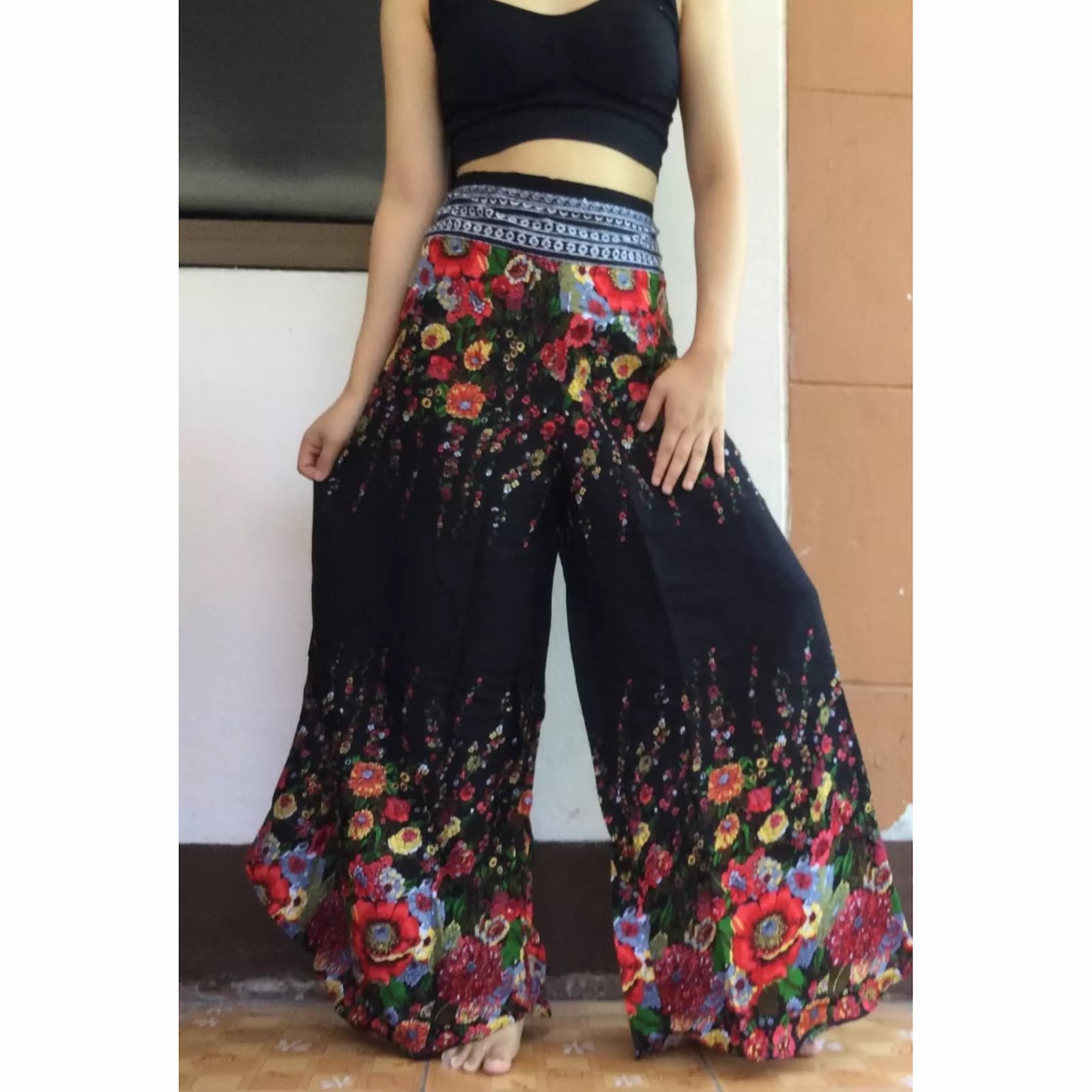pantalon palazzo taille haute