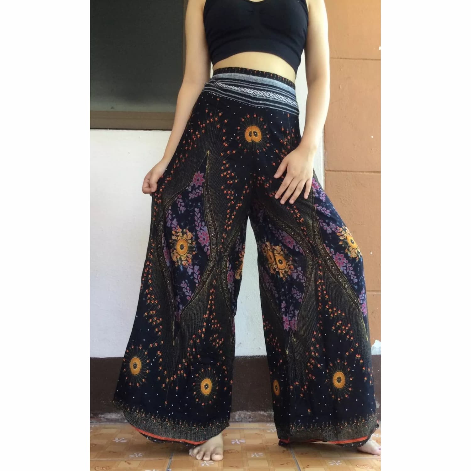 pantalon palazzo taille haute